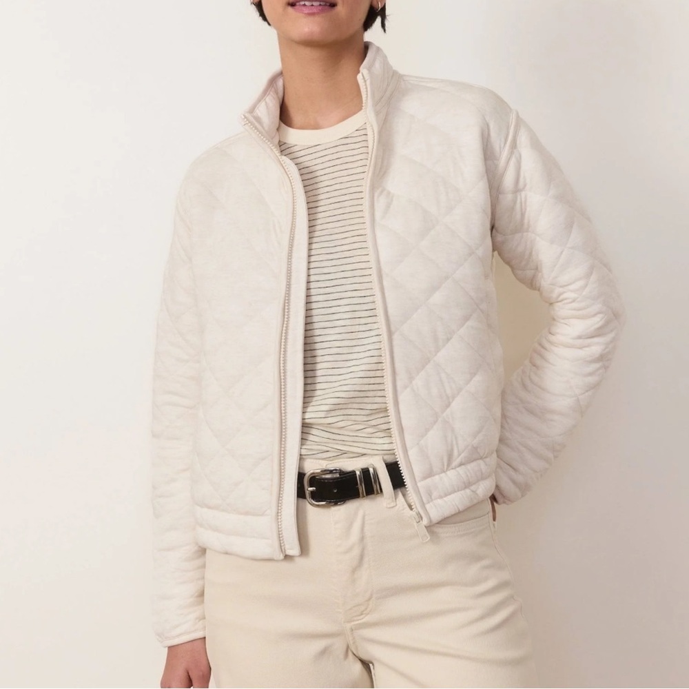 Marine Layer Corbet Quilted Jacket in Ivory Size S